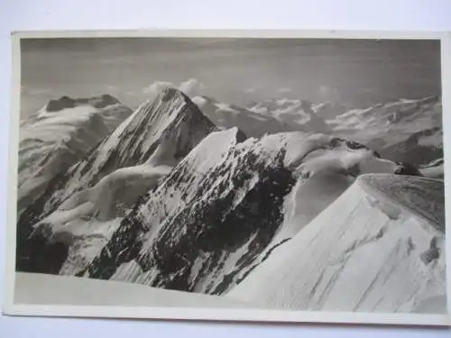 [Echtfotokarte schwarz/weiß] Gruppo Ortler - Cevedale
Visti dalla Vetta  dell'Ortler 3905 m. 