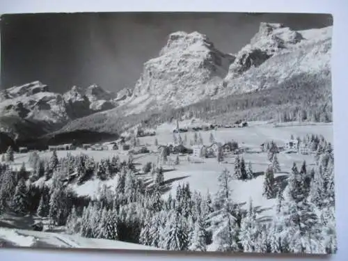 [Echtfotokarte schwarz/weiß] Val Badia Dolomiti  
La Villa m 1500. 
