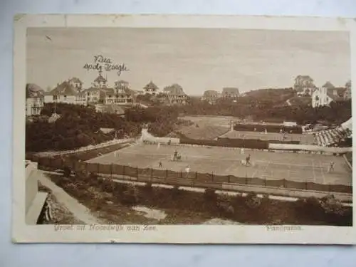 [Lithographie] Groet uit Noordwijk aan Zee Panorama. 