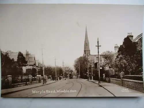 [Echtfotokarte schwarz/weiß] Worple Road , Wimbledon. 