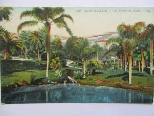 [Lithographie] Monte-Carlo,  - Les Jardins du Casino. 