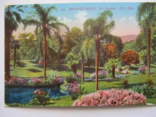[Lithographie] Monte-Carlo,  - Les  Jardins   N.D. Phot. 