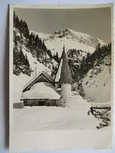 [Echtfotokarte schwarz/weiß] Kapelle Steg (Fürstentum Liechtenstein). 