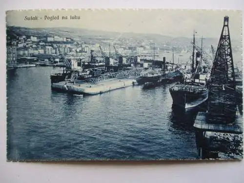 [Lithographie] Susak - Pogled  na luku. 