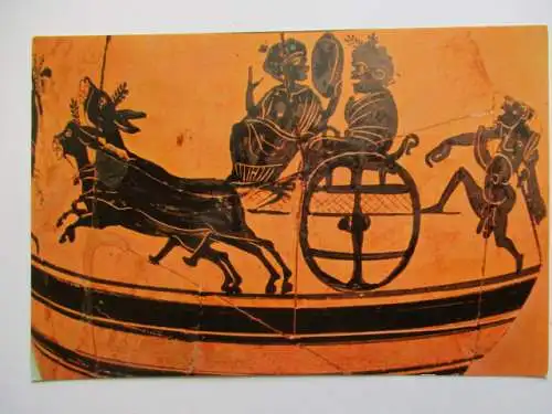 [Echtfotokarte farbig] Athen - archäologisches Nationalmuseum
Szene auf einer Vase. 