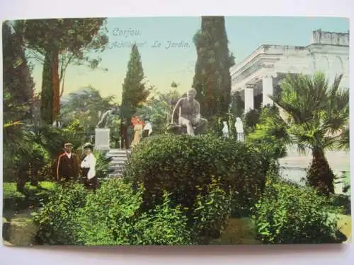 [Echtfotokarte farbig] Corfou - "Achilleion"  Le Jardin. 