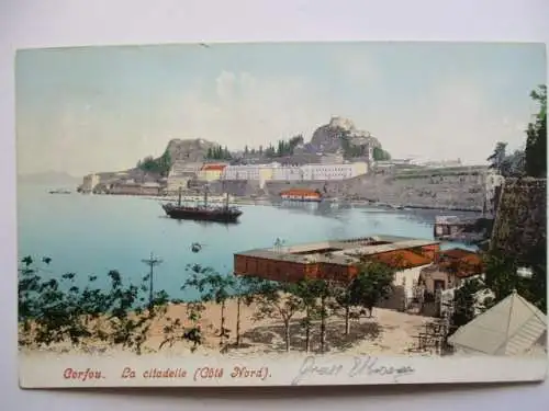 [Lithographie] Corfou - "La Citadelle /Coté Nord). 