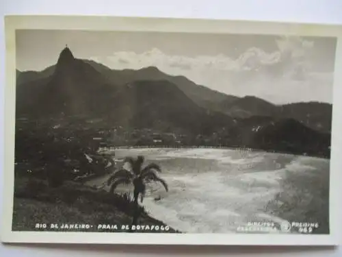 [Echtfotokarte schwarz/weiß] Rio de Janeiro - Praia  de Botafogo. 