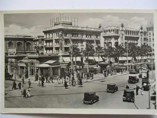 [Echtfotokarte schwarz/weiß] Alexandria Ramleh Station. 
