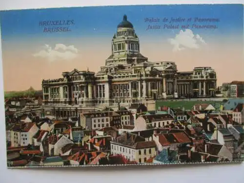 [Lithographie] Bruxelles, Brüssel
 Palais de Justce, Panorama
Justizpalast mit Panorama. 