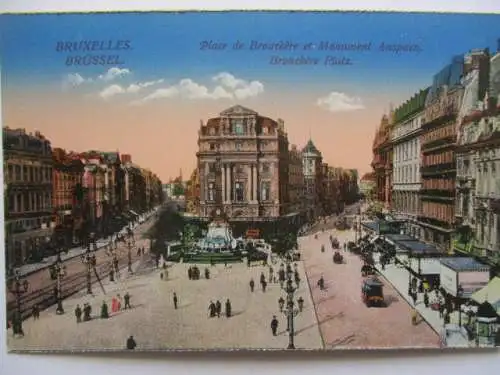 [Lithographie] Bruxelles, Brüssel
Place de Brouckère et Monument Anspach
Brouckère  Platz. 