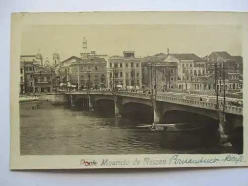 [Echtfotokarte schwarz/weiß] Ponte Mauricio de Nassau. 