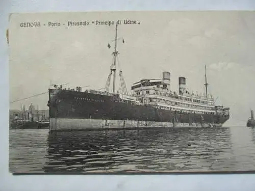 [Lithographie] Genova - Porto - Piroscafo "Principe di Udine". 