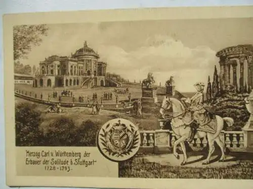 [Lithographie] Herzog Karl v. Württemberg der Erbauer der Solitde b. Stuttgart 1728 - 1793. 