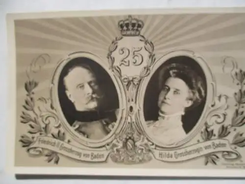 [Echtfotokarte schwarz/weiß] 25
Friedrich II Grossherzog von Baden / Hilda Grossherzogin von Baden. 