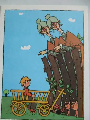 [Ansichtskarte] Diogenes Postkarte 8
Zeichnung von Werner Hofmann aus Hanz Manz  Konrad. 