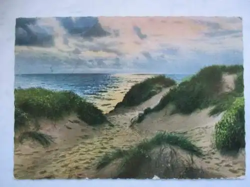 [Echtfotokarte farbig] Dünen am Meer. 