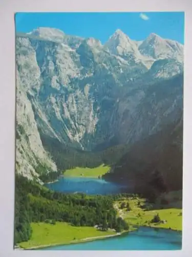 [Echtfotokarte farbig] Blick auf Königssee, Obersee und Teufelshörner. 