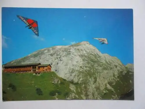 [Echtfotokarte farbig] Drachenflieger am Jenner mit Brett. 