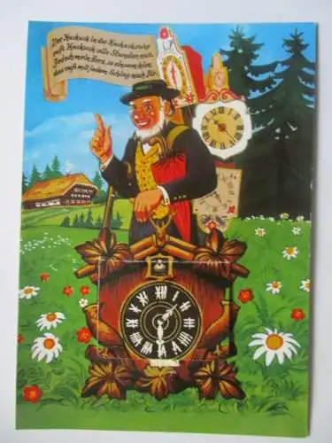 [Echtfotokarte farbig] Der Kuckuck in der Kuckucksuhr
ruft Kuckuck alle Stunden nur.
Jedoch mein Herz, so einsam hier, 
das ruft mit jedem Schlag nach Dir. 