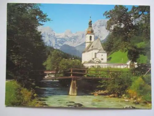 [Echtfotokarte farbig] Im Berchtesgadener Land
Ramsauer Kirche mit Reiteralm. 