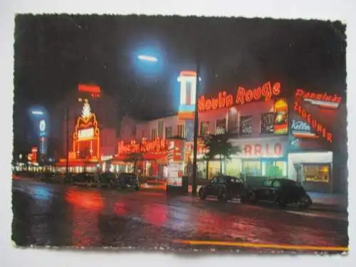 [Echtfotokarte farbig] Hamburg Reeperbahn. 