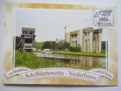 [Echtfotokarte farbig] Schiffshebewerke - Niederfinow Land Brandenburg Landkreis Barnim. 