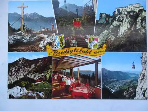 [Echtfotokarte farbig] Predigtstuhl 1641 m
Bad Reichenhall
Predigtstuhl Kreuz / Tlstation / Berghotel / Schlegelkaser / Hotelterrasse / Bad Reichenhall. 