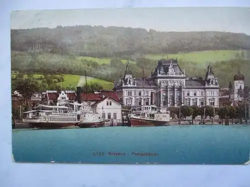 [Lithographie] Bregenz Postgebäude. 