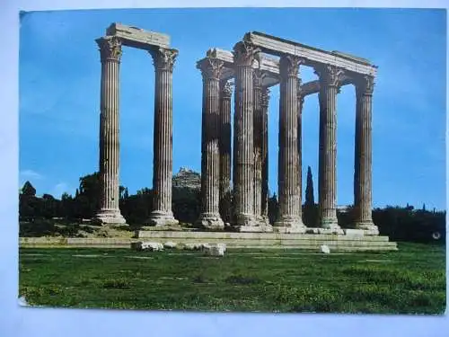 [Echtfotokarte farbig] Athen , Der Tempel des Jupiter, Olympia. 