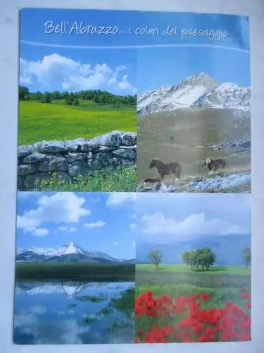 [Echtfotokarte farbig] Bell´Abruzzo... i coleri del paesaggio
1) Primavera a Decontra (Pe)
2) Fonte Cerreto (Aq)
3) Campo Imperatore  (Aq)
4) La Piana di  Caporciano (Aq). 