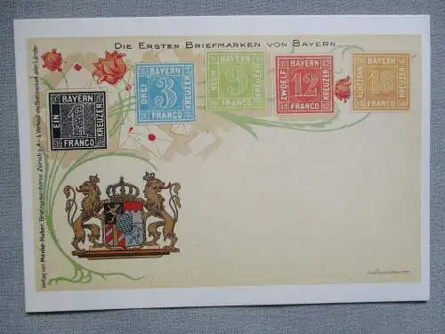 [Ansichtskarte] Die ersten Briefmarken von Bayern
Historische Postkarte im Bundespostmuseum. 