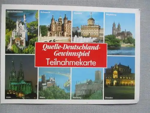 [Ansichtskarte] Quelle-Deutschland-Gewinnspiel Teilnahmekarte. 
