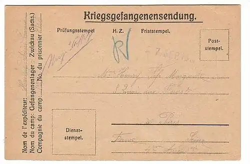 Gefangenen Post Lager Chemnitz-Ebersdorf  selten !! (829)