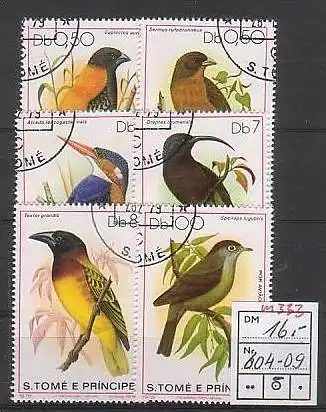 Vögel -Sao Tome  604-9 o  (m333 )  siehe scan