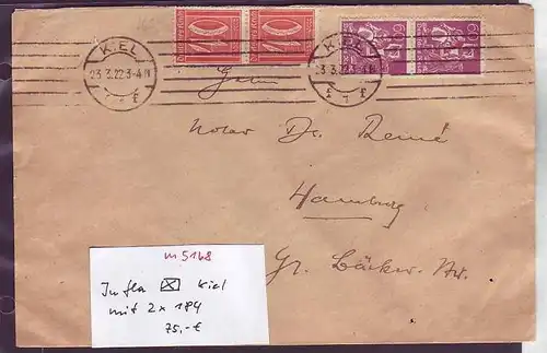 D-Reich  Brief mit 2x 184 -Kiel  (m5168 ) siehe scan