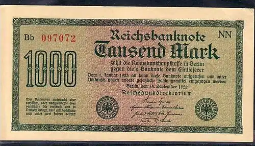 Geldschein D.-Reich 1000 Mark (m5132 ) siehe scan