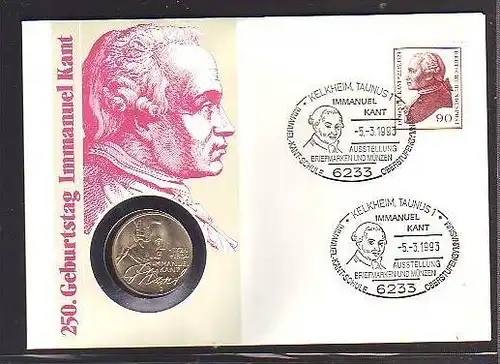 BRD  Numisbrief  E.Kant   mit  5  Mark Silber   (dc8891 ) siehe scan