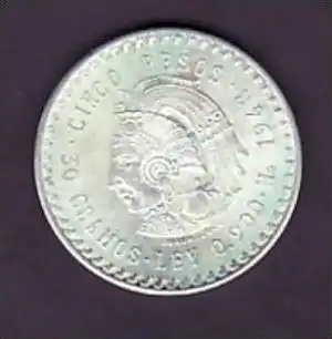 Mexico     Cinco  Peso  1948        /Silber  (x903 ) siehe scan