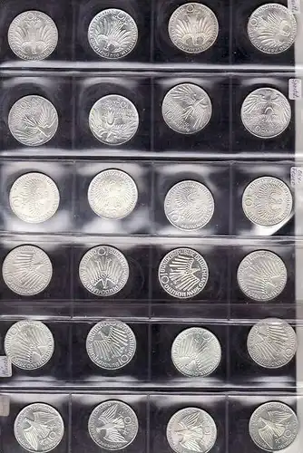 BRD  24x 10 D.-Mark  Silber  Olympia 1972 komplett  "bankfrisch"(x1220 ) siehe scan