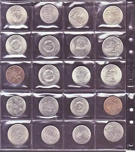 DDR  Lot  20  Münzen 5,10,20  Mark  (x1388 ) siehe scan