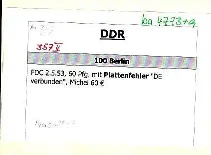 DDR  Sammler Beleg mit 357 II -bitte lesen    (ba4773 ) siehe scan