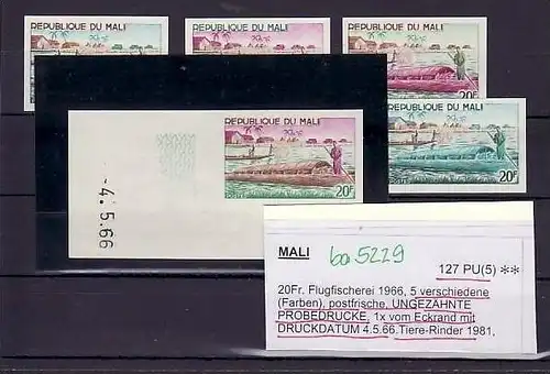 Mali   Nr.  127 PU  5  Farbproben   ** rare  (ba 5229 ) siehe scan
