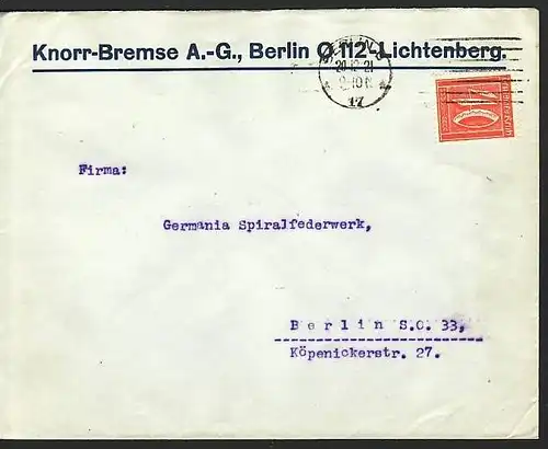 D.-Reich Infla -Firmenpost  Beleg  (ba6441 ) siehe  Bild