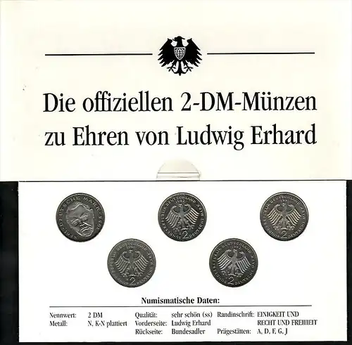 BRD  2 DM Münzen  Ludwig Erhard   (zz4006 )  siehe scan !