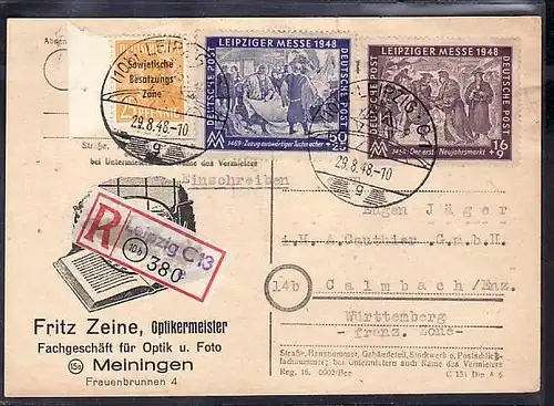 SBZ  Karte Leipzig  Messe   (zz4375 ) siehe scan