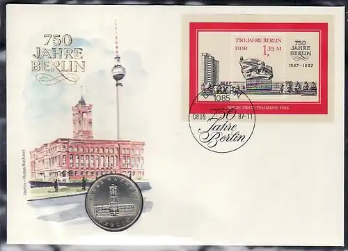 DDR  Numisbrief  750 Jahre Berlin   (zz 4411 ) siehe scan