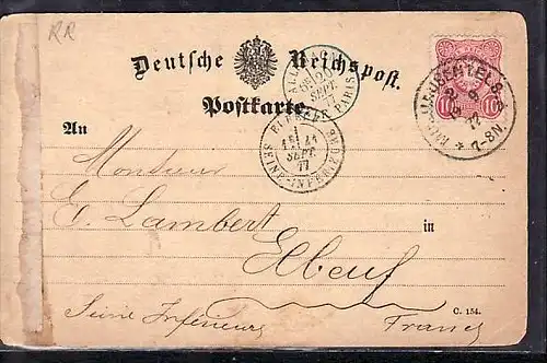 Bedarfskarte mit französischen Stempeln +Text  (zz4377 ) siehe scan  !!