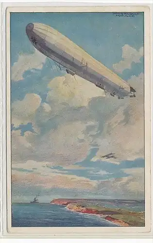 alte Karte mit Zeppelin     ( bc1325  ) siehe scan  !