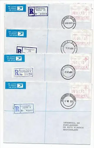 Südafrika /RSA  Lot   10 verschiedene Orte- R.-Briefe/FDC  Automaten Marken (bc1923 ) siehe Bilder